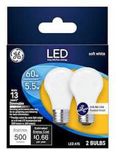 GE 25986 LED Bulb, General Purpose, A15 Lamp, 60 W Equivalent, E26 Lamp Base, Dimmable, Frosted, Soft White Light